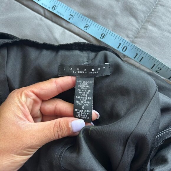 100% Silk Laundry By Shelli Segal Black Mini Dress Rhinestone y2k 6 - Picture 4 of 7